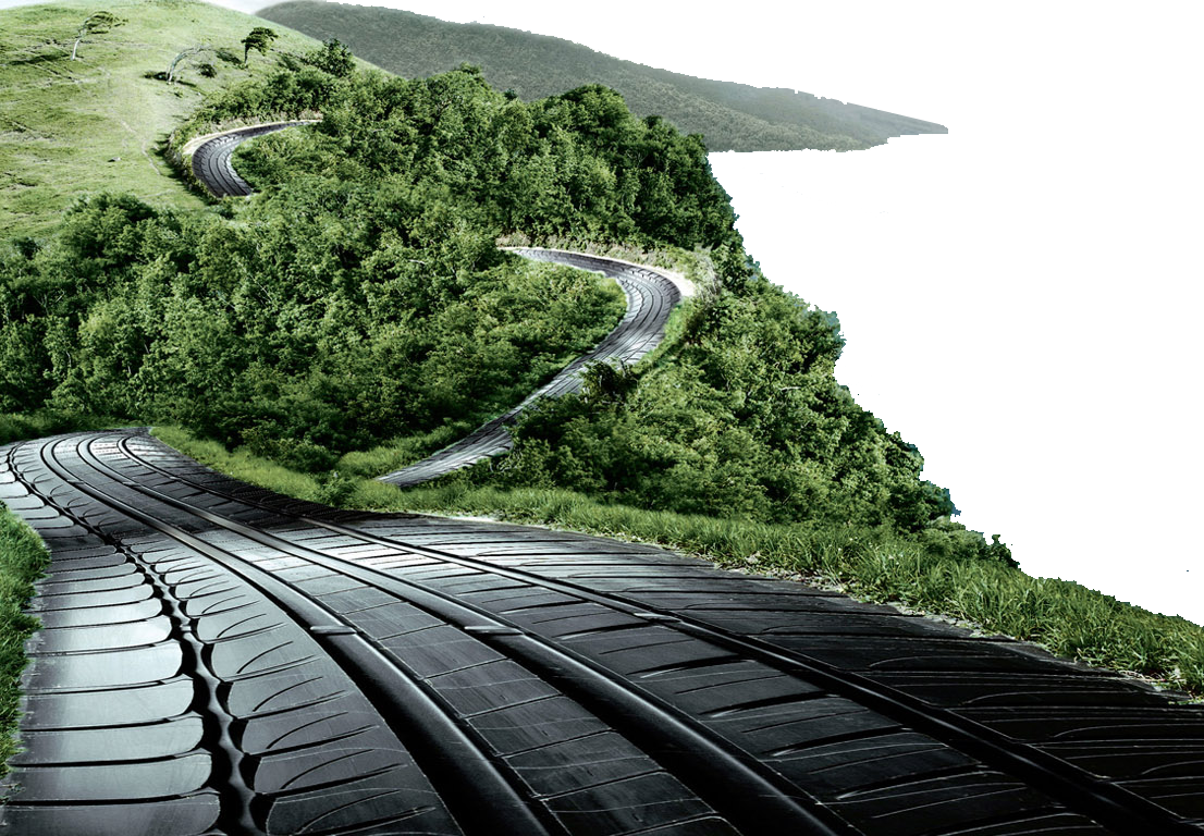 Car tires, natural rubber, truck tires, forest road